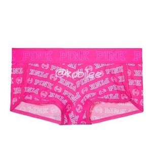 VS Pink S logo hot pink boyshort